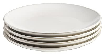 Cooks Professional Set of 4 Nordic Side Plates with Reactive Glaze | 20cm Modern Stylish Ceramic Stoneware Plates | Microwave, Dishwasher, Oven & Freezer Safe Dinnerware | White