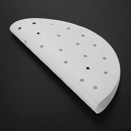 Matte 50 Stück Bambuskorb Dampfgarer Papierdampfer Dim Sum Papier Runde Antihaft-Dampfmatte, hitzebeständig (Color : 4inch)