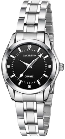 aswan watch Damen Analog Quarz Armbanduhr mit Edelstahlarmband, 3 Zeiger, 27mm Gehäusegröße