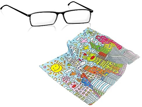 Brillenputztuch Brillenreinigungstuch Brillenpflegetuch Pflegetuch Motiv: James Rizzi, My New York City - Mikrofaser, Material: 80% Polyester, 20% Polyamid - Maße: 18 x 12,5cm