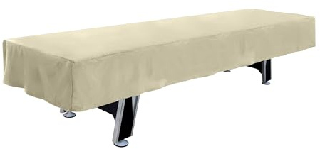 Covermates Elite 12FT Shuffleboard Table Cover – Water-Resistant All-Weather Protector with Buckle Straps & Touch Fastener Closure, Heavy-Duty Polyester Indoor Outdoor Cover, 146W x 32D x 12H, Khaki