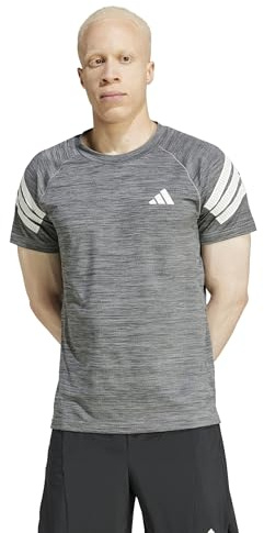 Adidas Men's Icon 3-Stripes Training T-Shirt, Black Melange/White, X-Large
