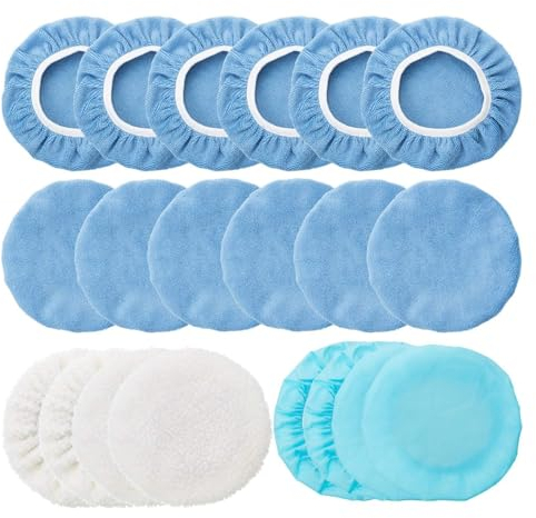 LTADX Auto Detaillierung 20PCS Mikrofaser Auto Polierer Pad Motorhaube Polieren Abdeckung Set for Auto Polieren Pad Nützliche Auto Gadget polnischen (Color : 9-10 Inch, Size : 5)
