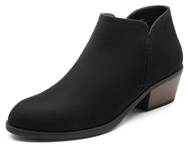 DREAM PAIRS Women's Boots Chunky Heel Ankle Booties Shoes,Size 6,Black-Suede,SDAB2433W
