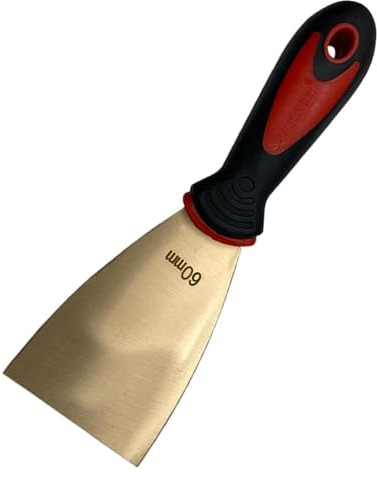 Yiustldd Spatola D'ottone, Raschietto Per Vernice Spesso 1,5 Mm Con Manico in Gomma, Raschietto Per Coltello Per Cartongesso Per Legno, Raschietto Per Carta Da Parati,60mm