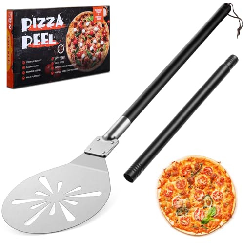 Homikit Pizza Peel 9 Inch, Stainless Steel Round Pizza Turning Paddle