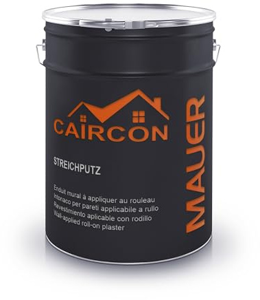 CAIRCON Streichputz Rollputz Strukturputz Weiß für Innen Wand & Decke fein (0,3–0,5mm) - 5Kg