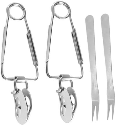 Alipis 2juegos Clip De Acero Inoxidable Para Postres Pinzas De Cocina Para Servir Bufé Pinzas Para Mariscos Aptas Para Lavavajillas