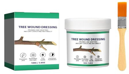 Tree Wound Sealer 100g, Big Trees Wound Healing Agent, Fruit Tree Grease, Trees Pruning Sealer, Pruning & Grafting Sealers, Bonsai Healing Agent, Plant Heal Paste, Grafting Repair Cream, With Brush
