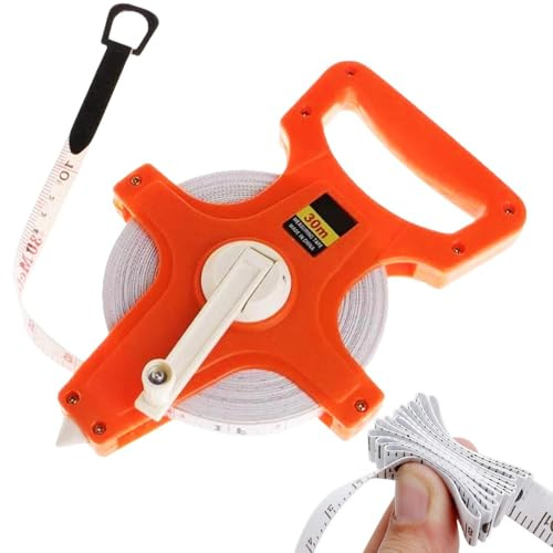 Ruban en fibre de verre à mesure - 20m 30m bobine robuste, outil longueur professionnelle | distance fiable des arpenteurs, équipement pratique pour l'entraînement athlétisme et l'évaluation terres ex