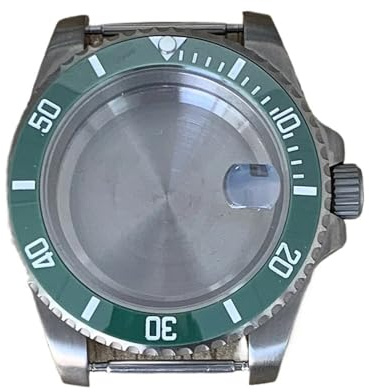 NLNKDTDPAK 40 MM Retro klockfodral Titanfodral med safirförstoringsglas Konverteringsklockatillbehör Passar for NH34/NH35/NH36 rörelse(SUB green)