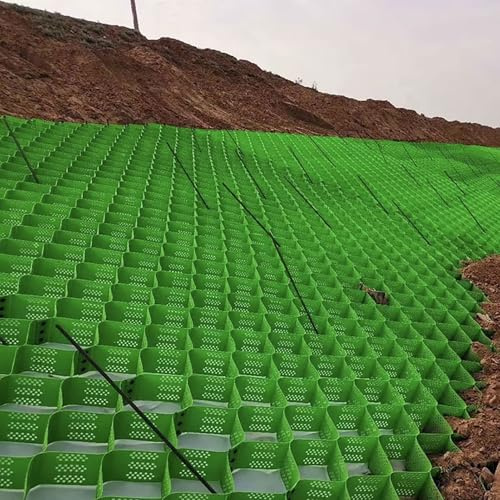 Pavés de gravier robustes avec trous de drainage pour stabiliser le sol, idéal pour les jardins, allées, allées et abris de jardin, vert, 0,9 x 0,9 m, hauteur 5 cm