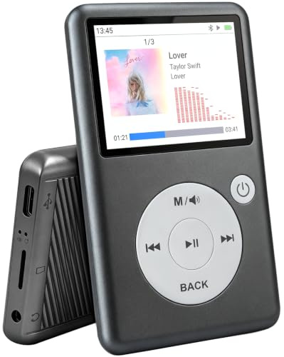 Lecteur MP3 Bluetooth 5.3 avec Vidéo, Livres Audio, FM et Commande Tactile