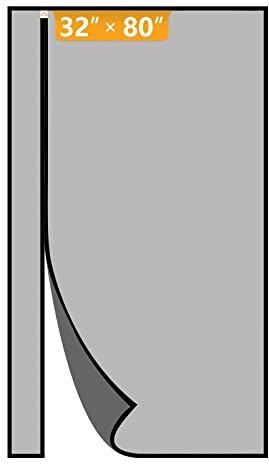 Yotache Reversible Left/Right Opening Magnetic Screen Door Fits Door Size 32x80, Screen Size 34x81, Removable Upgraded Polyester Screen Mesh with Strong Magnets for Front/Back Patio Door, Black