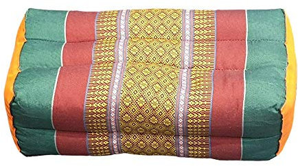 VIE Naturals Traditionelles Thai Kapok Yoga/Meditationskissen, 35 cm Größe, Sortiert Farben, Multicoloured, VN6001-ASS-Yoga-Cushion-35x15x12cm