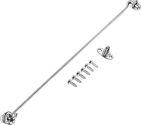 SUS Cabin Hook Stainless Steel Heavy Duty Cabin Door Hook Eye Catch Window Latch Lock Shed Gate Door Catch Silent Holder (16 Inch)