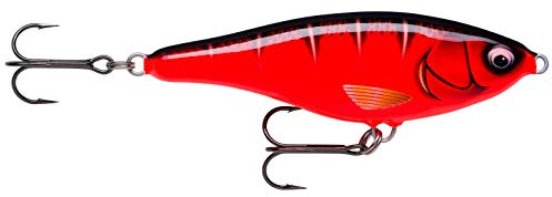 Rapala Unisex vuxen Twitchin' Rap fiskedrag fisketillbehör med abakchiwood-kropp sötvatten spinnerdrag löpdjup 0,6–1,5 m fiskedrag 12 cm, 53 g-Tillverkad i Estland-Classic Red&svart, standard