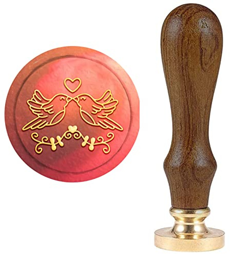 craspire Wachs Siegelstempel Love Bird Retro Siegel Wachsstempel Tier Mit Abnehmbarem Messingkopf Holzgriff Für Hochzeitseinladung Umschlagkarte Paket Dekoration