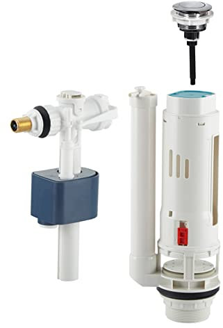 Ensemble Chasse d'Eau avec Robinet Flotteur et Mécanisme à Bouton Poussoir – Installation Facile pour Réservoirs WC Standard – NOYON & THIEBAULT