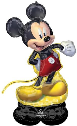 Amscan 4337111 - Folienballon Mickey Mouse, 83 x 132 cm, AirLoonz Ballon, Geburtstags Deko