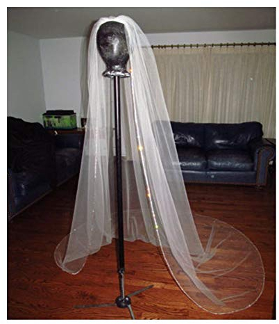 WQTR Schleier Braut 1 Tier-Kathedrale Hochzeit Schleier Kristallschnittkante Brautschleier mit Kamm Schleier (Color : Ivory, Item Length : 200cm)