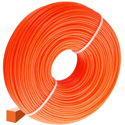 GARDENIX Hilo de Nailon para desbrozadora, 3,0 mm x 50 m, Cuadrado, para Cortar césped, Hilo de Nailon