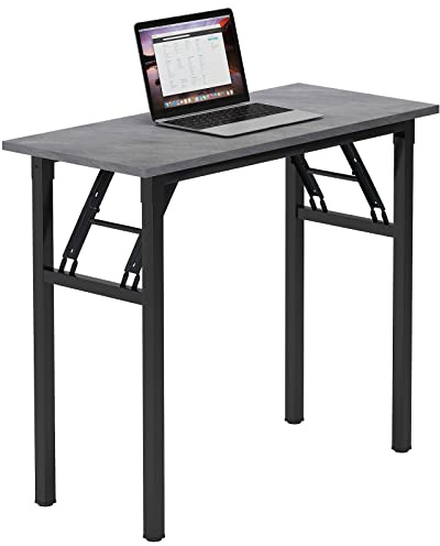 Need Small Desk 31 1/2 No Assembly Foldable Writing Table,Sturdy and Heavy Duty Folding Computer Desks for Small Space/Home Office/Dormitory AC5LB(80 * 40)