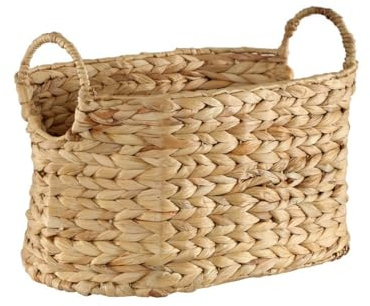 Cesta Pequeña De Jacinto De Agua Con Asas - A21 Cm
