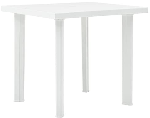 AUVYI Mesa de jardín blanca de 80 x 75 x 72 cm, de plástico, pequeña, para camping, mesa de buffet, mesa multifunción, mesa de póquer, mesa de cocina, mesa de cerveza, mesa de cerveza, mesa de