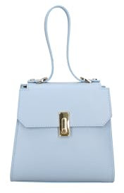 Viola Castellani Borsa a Mano in Pelle Italiana Compatta 20x18x10 Colore Cielo Elegante