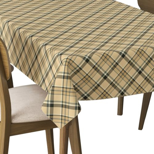 HEKO PANELS Tischdecke abwaschbar, Kariert, 140 x 110 cm | Tischtuch Outdoor, wasserabweisende Gartentischdecke mit Fleckschutz, dekorative Tafeldecke für gedeckte Tische