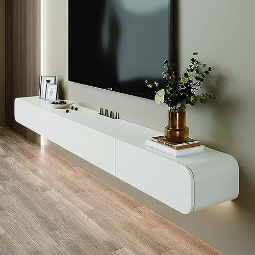Wandmontage TV-Schrank - Schwimmender Tv Schrank - Tv Lowboard Hängend, 120/160 cm Medienkonsole Zur Wandmontage, Weißer Schwebender TV-Ständer Zur Wandmontage, TV-Ständer Zur Wandmontage (Color : Bl