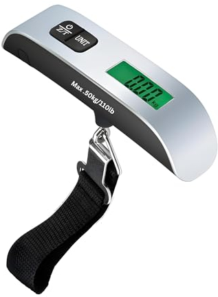 DIVID® Digitale Kofferwaage 2 | Digitale Messwaage | Gepäckwaage mit Haken bis zu 50Kg/110Lbs | Hängewaage | Angeln und Reisen | Travelscale