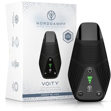 Norddampf VOITY Kräuter Vaporizer | Premium Verdampfer mit Infrarot- & Hybrid-Heizung | Nano-Glazed C-Core Kammer | 1800 mAh Akku | Zirconia Mundstück | USB-C Schnellladung | Kompakt & Leicht