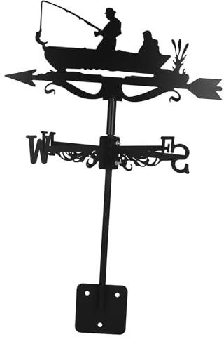 Mipcase Girouette De Pêcheur en Métal Girouette Décorative À Montage sur Toit pour Patio Et Cour