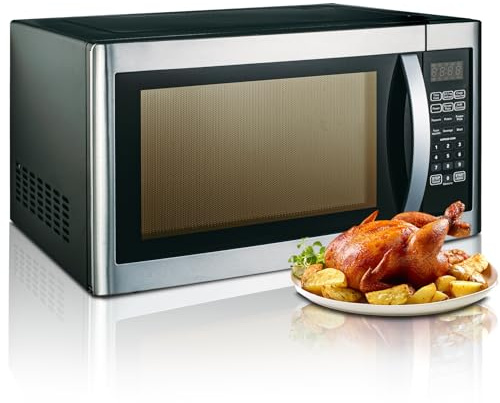 Techomey 42L Combination Microwave Oven 1100W, Grill 1400W, Large Microwave | 11 Power Levels, 6 Auto Menus, Turntable 345mm, Weight Time Defrost, Cooking Time 99min
