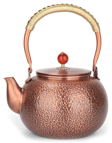 Wasserkocher Aus Reinem Kupfer, 1.5L Verdickter Kupferkessel, Retro-Teekanne, Kupfer-Teakessel Für Herdplatte, Kaffeekanne, Teekanne Induktion Kaffeekanne Für Herd, Camping, Gasherde