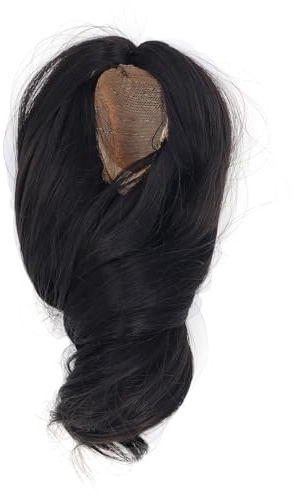 Baxnore Parrucca per capelli per bambola, morbida e setosa, riccia lunga, circonferenza della testa da 15,5 a 17,5 cm, per collezioni di styling fotografico per bambole con giunto (Nero)