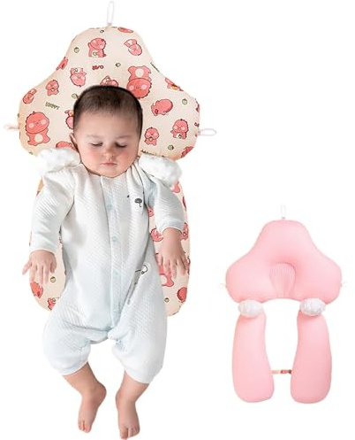 Homgo Baby Seitenlagerungskissen, Baby Keilkissen, Kopfstützkissen gegen Plattkopf, 65 x 42 cm, Verstellbare Lagerungshilfe für Kopf und Körper, Abnehmbar und Waschbar