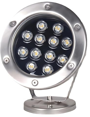 Sacolin Foco LED sumergible de 6 W con cable de 26 pies, luz de estanque de acero inoxidable para piscinas, peceras y jardines