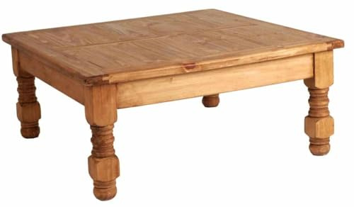 MiaMöbel Couchtisch Mexico Möbel 70x70 cm Landhausstil Massivholz Pinie Honig