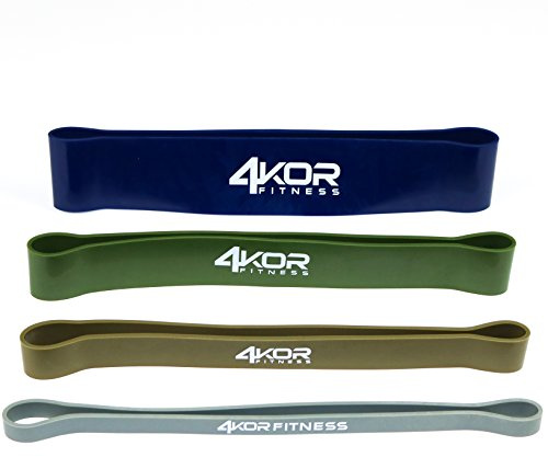 Resistance Loop Band Set by 4KOR Fitness, Perfect for Crossfit, Yoga, Physical Therapy, and Booty Building