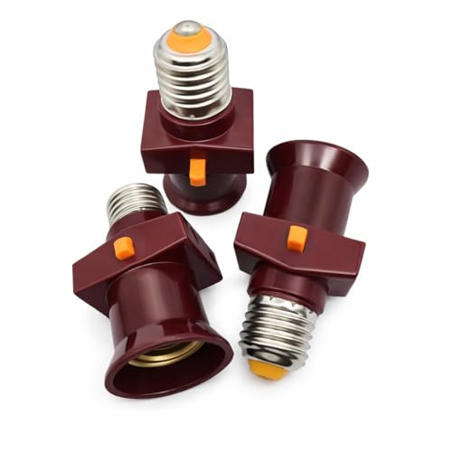 SIM GOLD LEAF Lot de 3 douilles voleuse a vis E27 avec interrupteur 6A [Classe énergétique A]