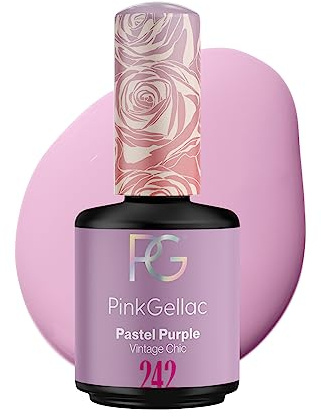 Pink Gellac Gel Nagellack UV, Veganes Nagelgel - 242 Pastel Purple 15 ml | Gelnagellack für UV Lampe, Einfache Anwendung Nail Polish für 14 Tage Salonqualität, Gellack Made in Holland