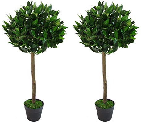 Leaf Künstliche Buchsbaumkugeln, Blattmotiv, 90 cm, 1 Paar