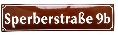 Straßenschild Hausnummer Emaille 15x70 cm Schild mit Wunschtext Wunschname