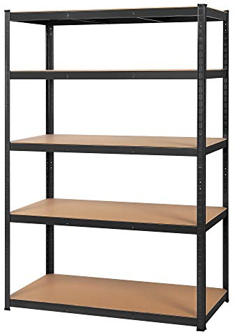 Yaheetech Lagerregal 180x120x60 cm Schwerlastregal mit pulverbeschichteter Oberfläche Werkstattregal 5 MDF-Platten Kellerregal 875kg Steckregal für Garage, Werkstatt, Speisekammer