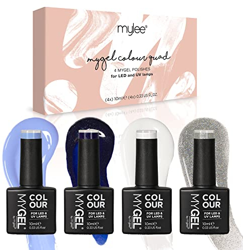 MyGel von MYLEE Snow Queen Gel-Nagellack Set 4x10ml UV/LED Nail Art Maniküre Pediküre für den Professionellen Einsatz im Wohnzimmer und zu Hause - Langlebig und Einfach Anzuwenden