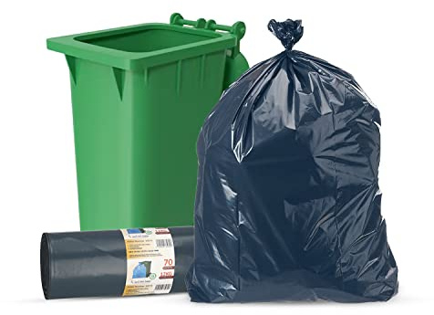10 x Müllbeutel für Mülltonnen, 360 L blau Müllsäcke, strapazierfähig, 12 kg – 70 Mikron, 100 x 125 cm) (1 Rolle mit 10 Beuteln)