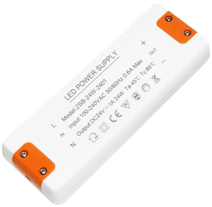 led trafo 24v 24w, led netzteil treiber 24v, trafo 230v auf 24v 1A | led transformator 24v 24w für G4 GU5.3 MR11 MR16 LED Strips, kein Flimmern, Kein Rauschen, ohne Mindestlast